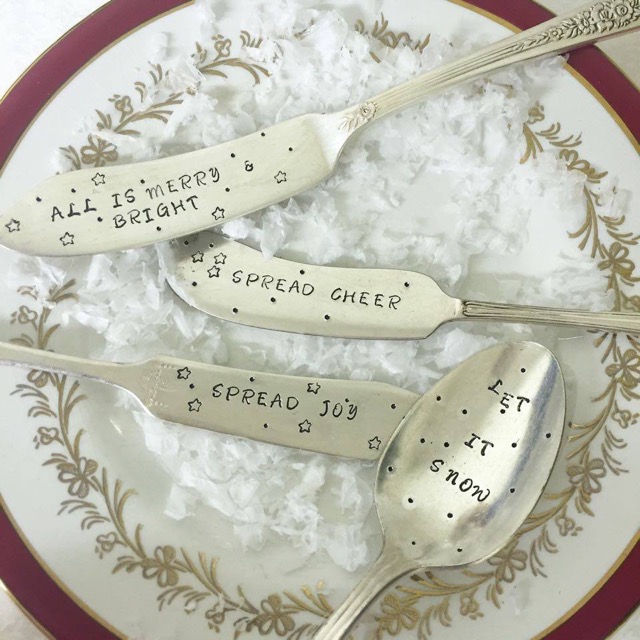Hand Stamped Butter Knives