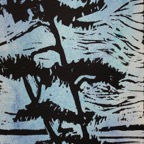 Pine Tree-linocut print-L Mustard.jpg
