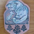 Stamped Tile Single Cat Mouse