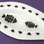 White-Black Fused Glass Dish